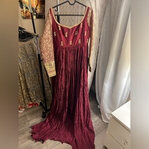 Burgundy Desi Outfit